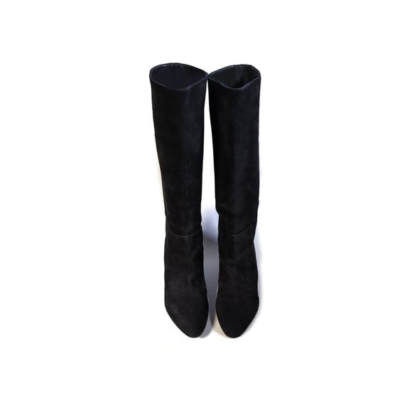 Jimmy Choo Boots 39 | Size 8 Manson 50 Suede Wedge Black Boots - Picture 3 of 9